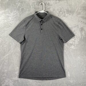 Lululemon Shirt men's Large Polo Performance Short Sleeve Casual Gray Pullover